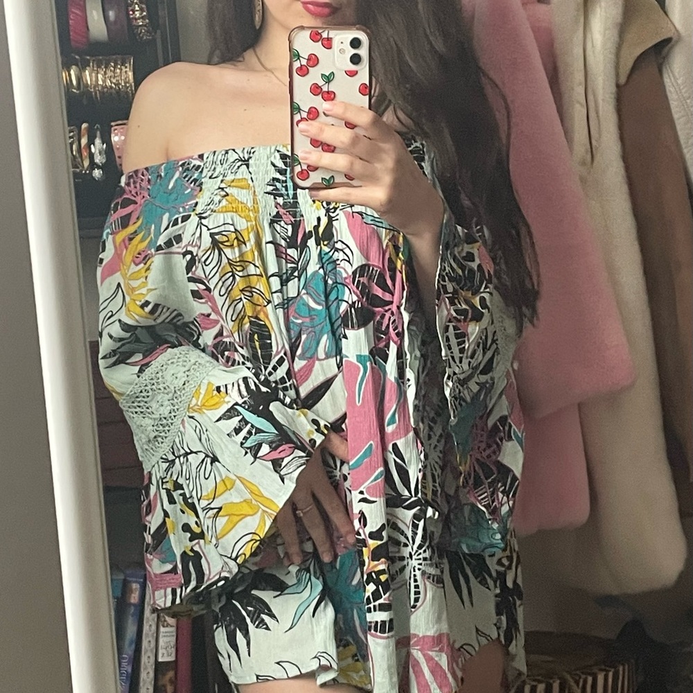 Floral Off-Shoulder Women's Top - Small & Medium